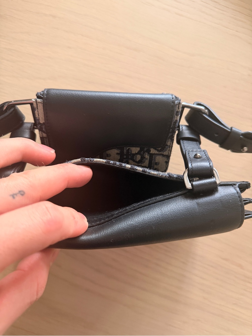 Dior Elite Oblique Jacquard Leather Detachable Shoulder Crossbody Bag in Blue - Picture 6 of 11